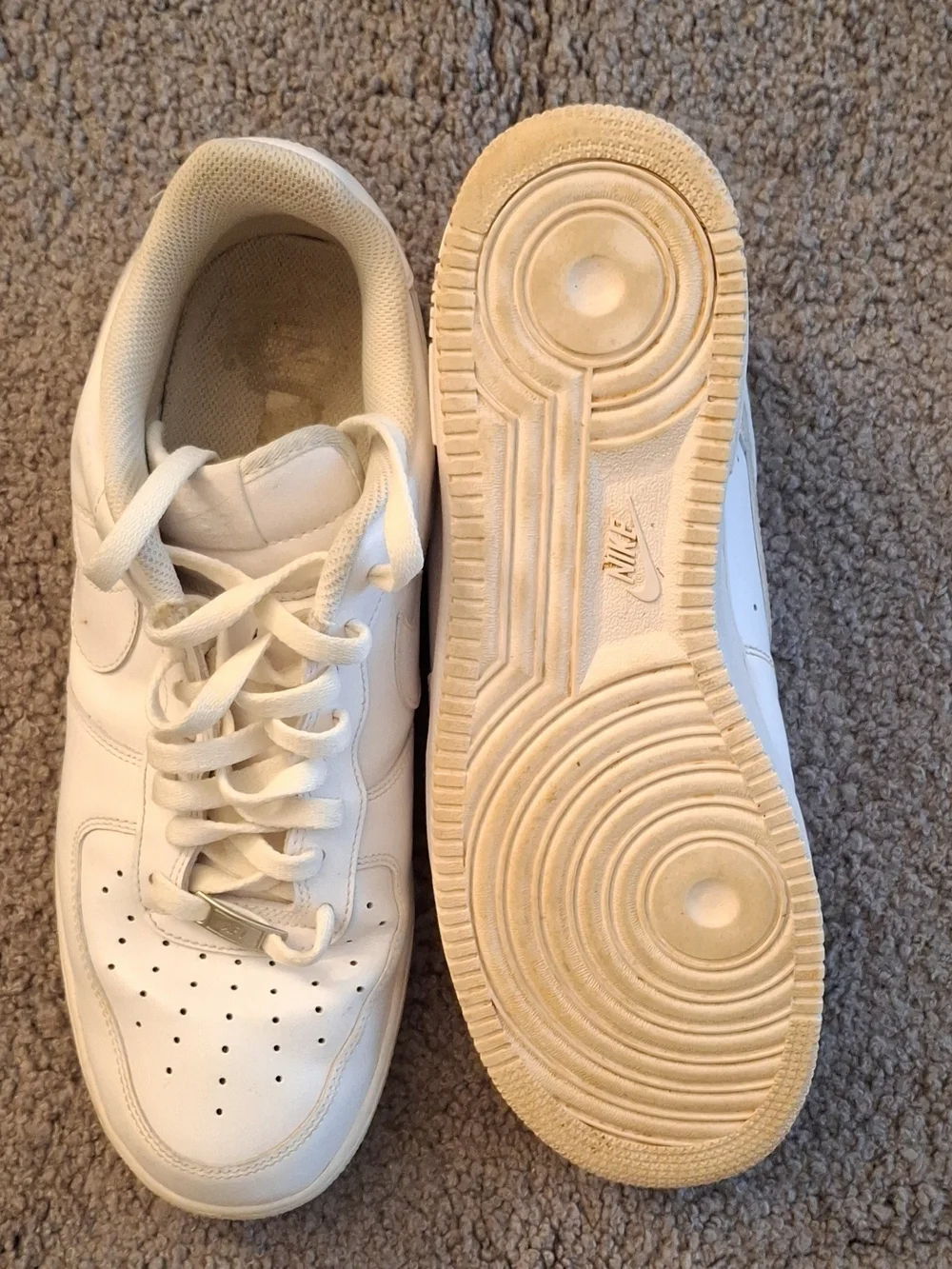 Nike Mens Classic White Air Force 1 Low-Top Sneakers Sz 12